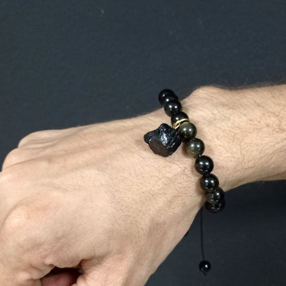 Pulsera-Obsidiana y turmalina